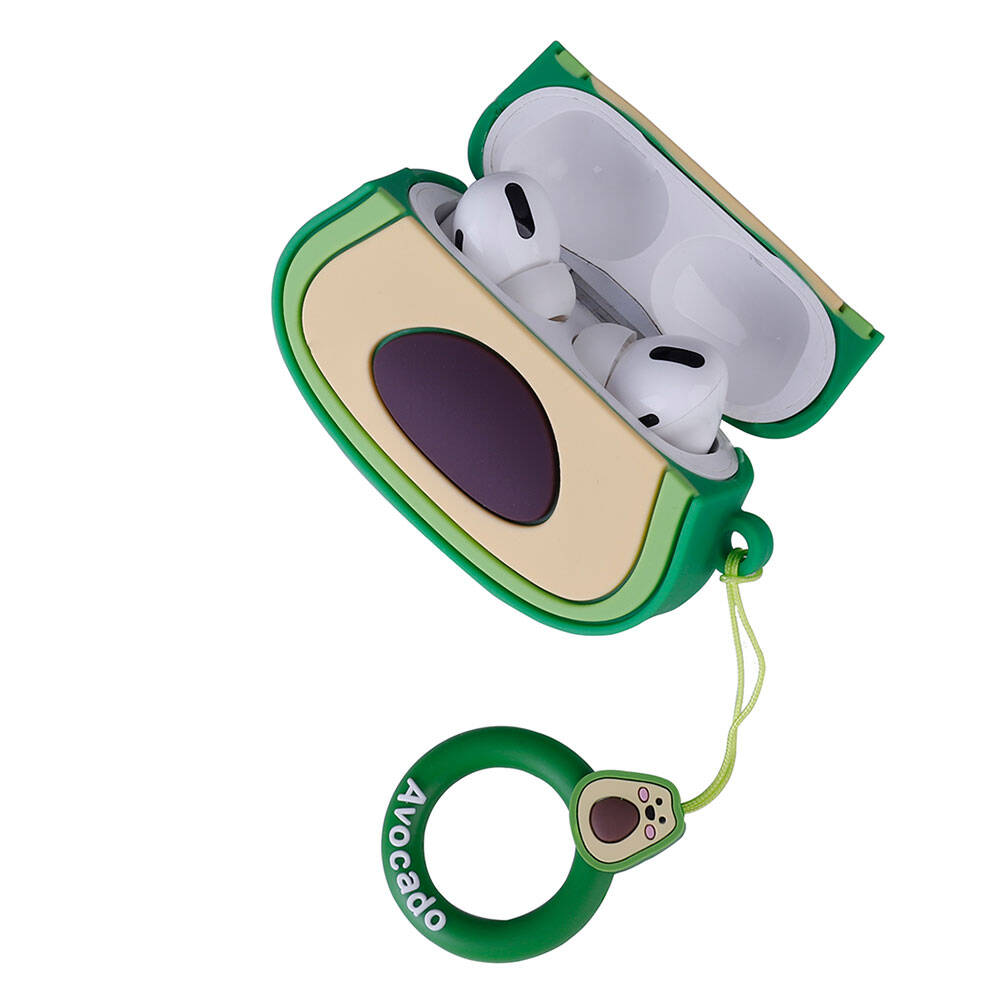 Apple Airpods Pro 2 Zore TPU Kabartma Figürlü İpli Airbag 37 Silikon Kılıf Kahverengi