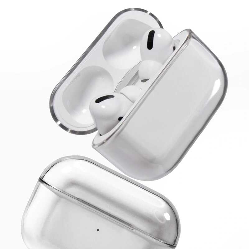 Apple Airpods Pro Kılıf Şeffaf Sert Kristal Zore Airbag 14 Kılıf Renksiz