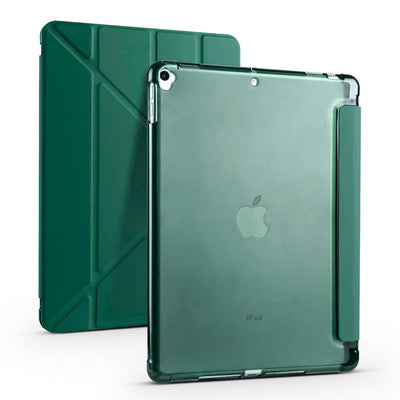 Apple iPad 10.2 2021 (9.Nesil) Kılıf Zore Tri Folding Kalem Bölmeli Standlı Kılıf Gri