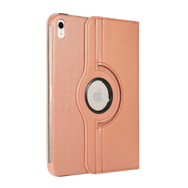 Apple iPad 10.9 2022 (10.Nesil) Zore Dönebilen Standlı Kılıf Rose Gold