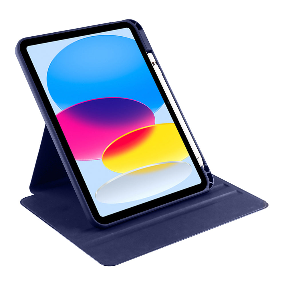 Apple iPad 10.9 2022 (10.Nesil) Kılıf Zore Termik Kalem Bölmeli Dönebilen Standlı Kılıf Lacivert