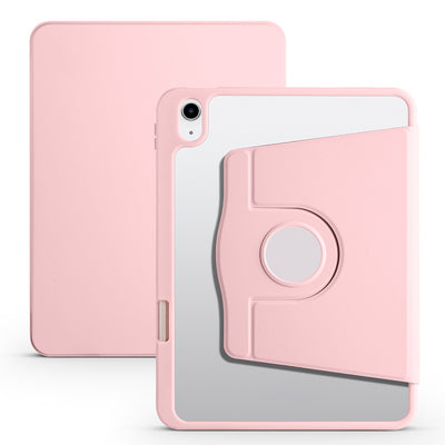 Apple iPad 10.9 2022 (10.Nesil) Kılıf Zore Termik Kalem Bölmeli Dönebilen Standlı Kılıf Pembe