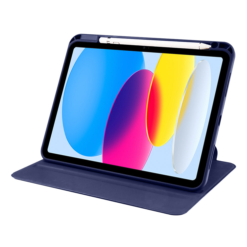 Apple iPad 11.Nesil 2025 Kılıf Zore Termik Kalem Bölmeli Dönebilen Standlı Kılıf Lavendery Gray