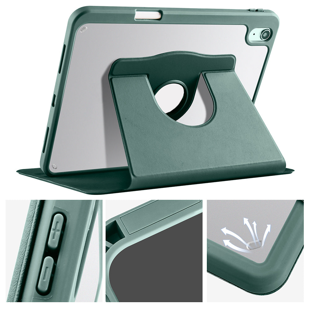 Apple iPad 11.Nesil 2025 Kılıf Zore Termik Kalem Bölmeli Dönebilen Standlı Kılıf Lavendery Gray