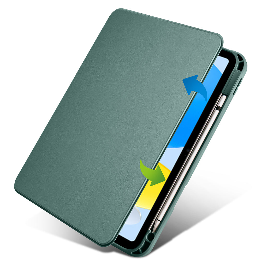 Apple iPad 11.Nesil 2025 Kılıf Zore Termik Kalem Bölmeli Dönebilen Standlı Kılıf Pembe