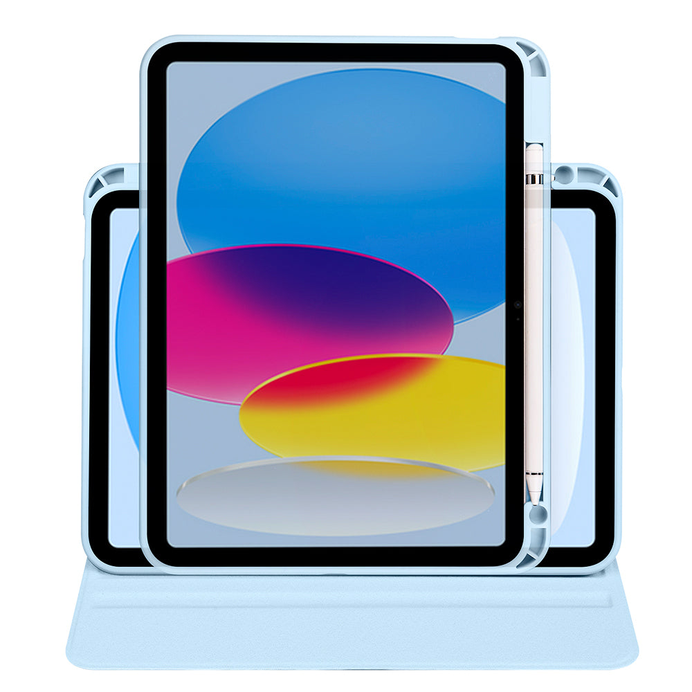 Apple iPad 11.Nesil 2025 Kılıf Zore Termik Kalem Bölmeli Dönebilen Standlı Kılıf Lavendery Gray