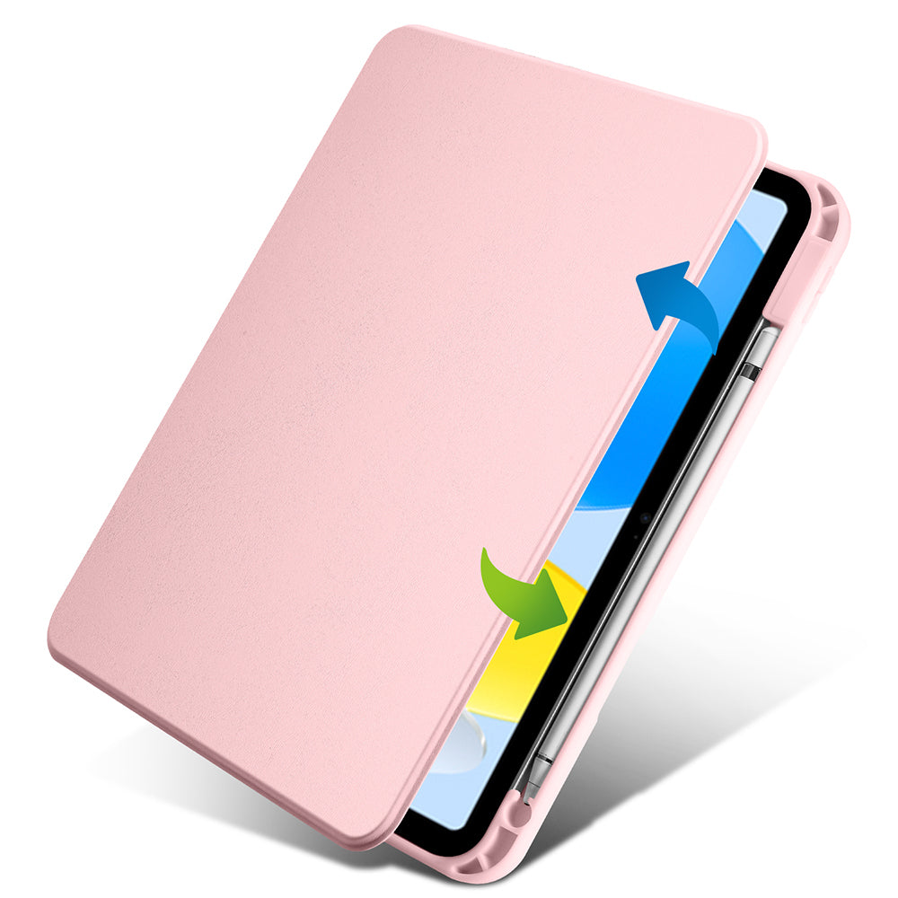 Apple iPad 11.Nesil 2025 Kılıf Zore Termik Kalem Bölmeli Dönebilen Standlı Kılıf Lavendery Gray
