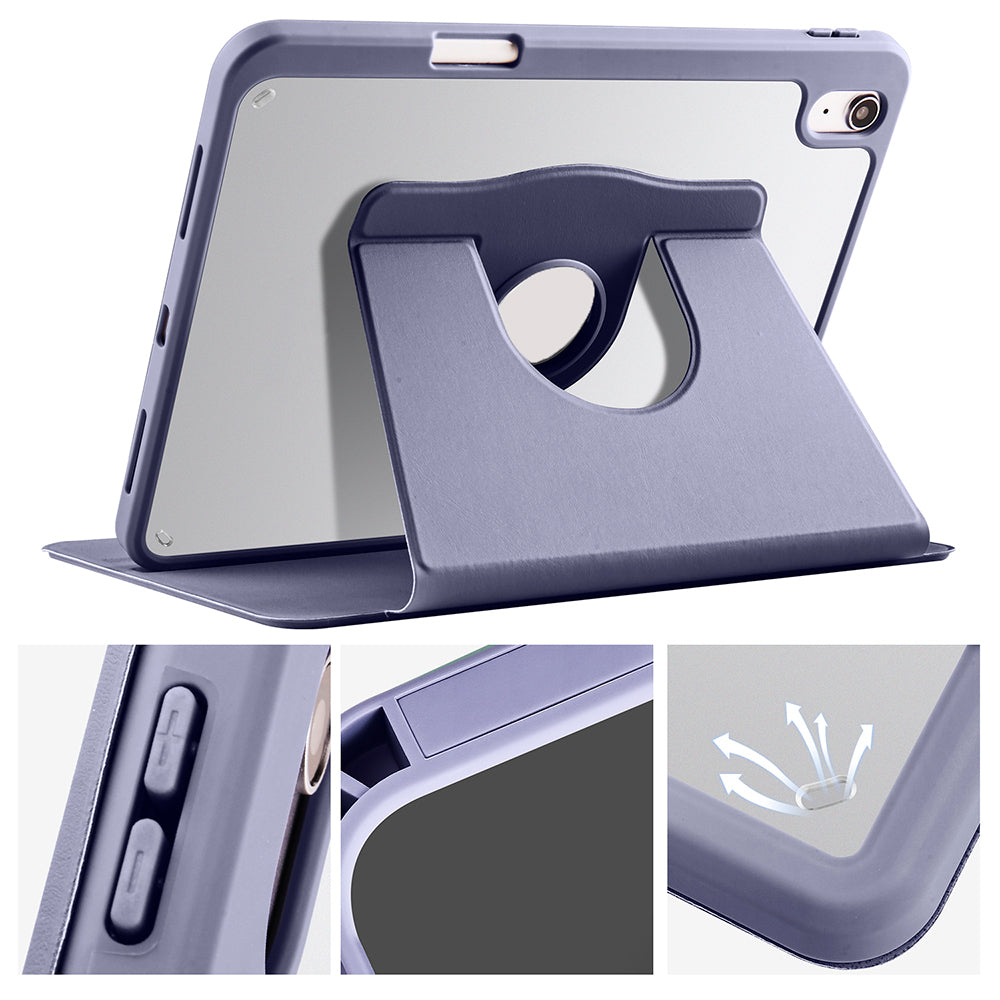 Apple iPad 11.Nesil 2025 Kılıf Zore Termik Kalem Bölmeli Dönebilen Standlı Kılıf Siyah
