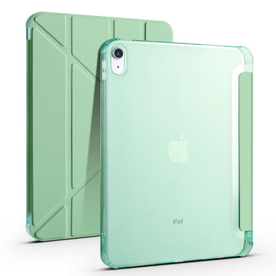 Apple iPad 11.Nesil 2025 Kılıf Zore Tri Folding Kalem Bölmeli Standlı Kılıf Koyu Yeşil