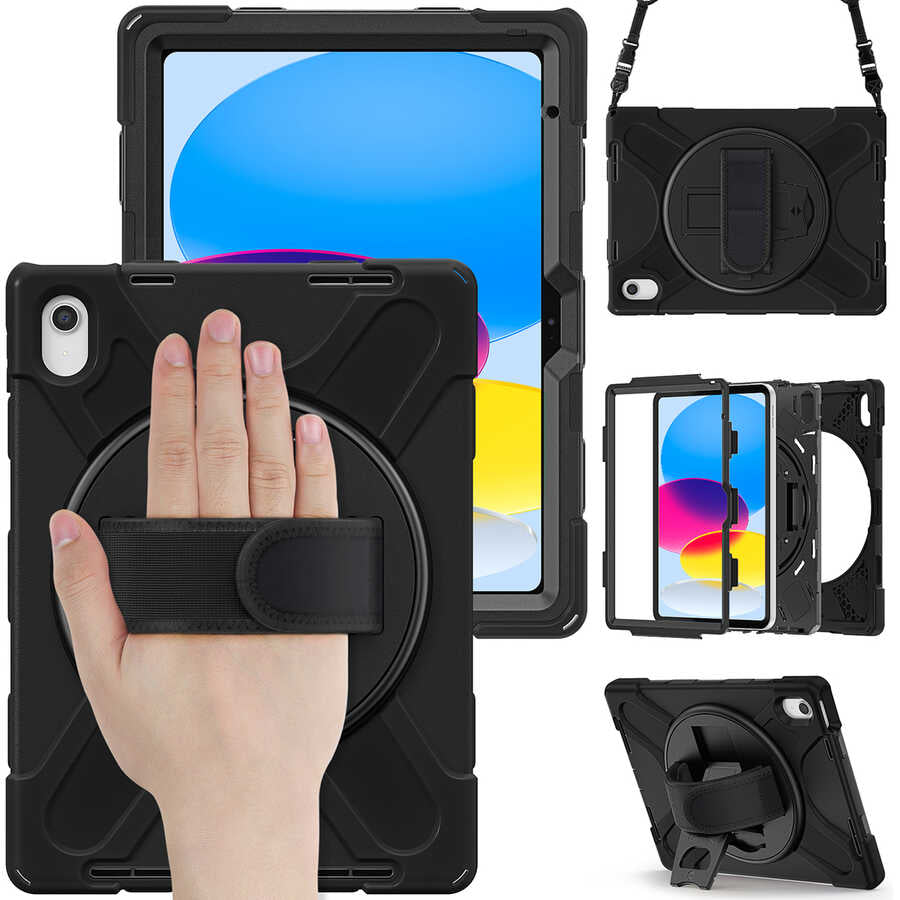 Apple iPad 11.Nesil 2025 Zore Defender Tablet Silikon Siyah