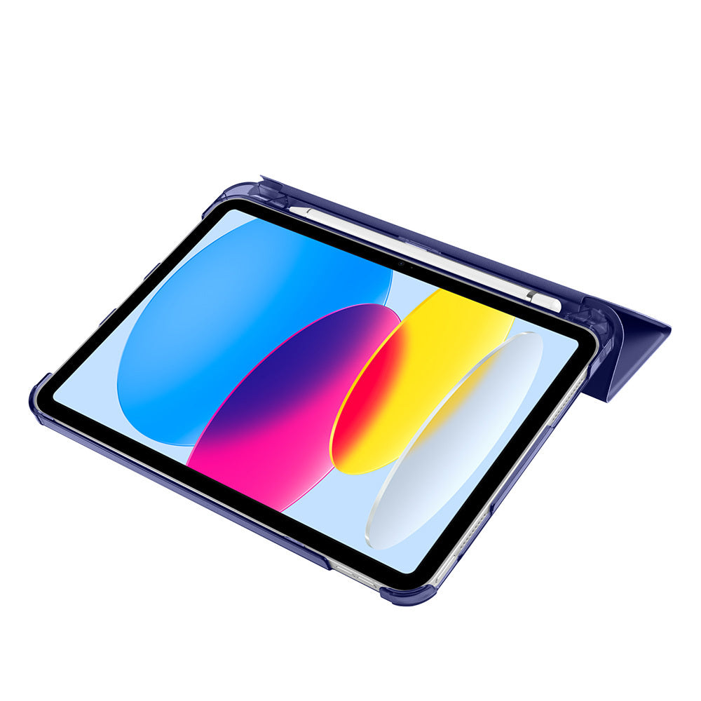 Apple iPad 11.Nesil 2025 Zore Smart Cover Kalem Bölmeli Standlı 1-1 Kılıf Lacivert