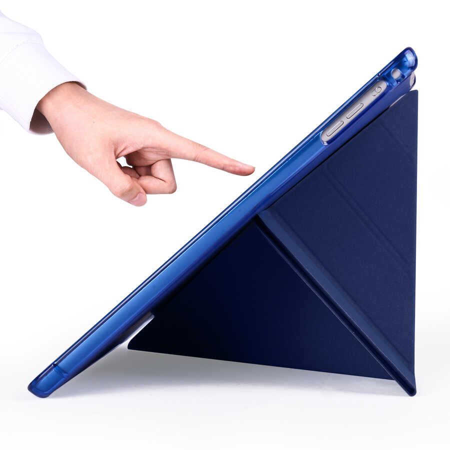 Apple iPad 9.7 2017 (5.Nesil) Kılıf Zore Tri Folding Kalem Bölmeli Standlı Kılıf Mor