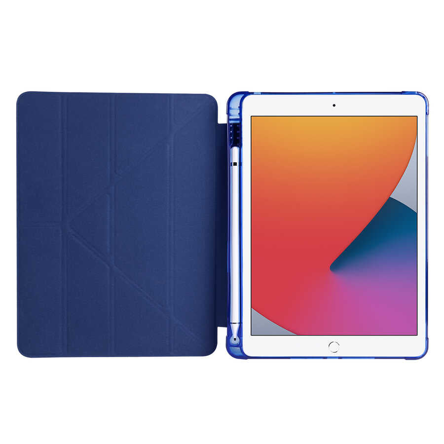 Apple iPad 9.7 2017 (5.Nesil) Kılıf Zore Tri Folding Kalem Bölmeli Standlı Kılıf Koyu Yeşil