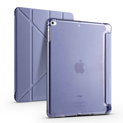 Apple iPad 9.7 2018 (6.Nesil) Kılıf Zore Tri Folding Kalem Bölmeli Standlı Kılıf Siyah