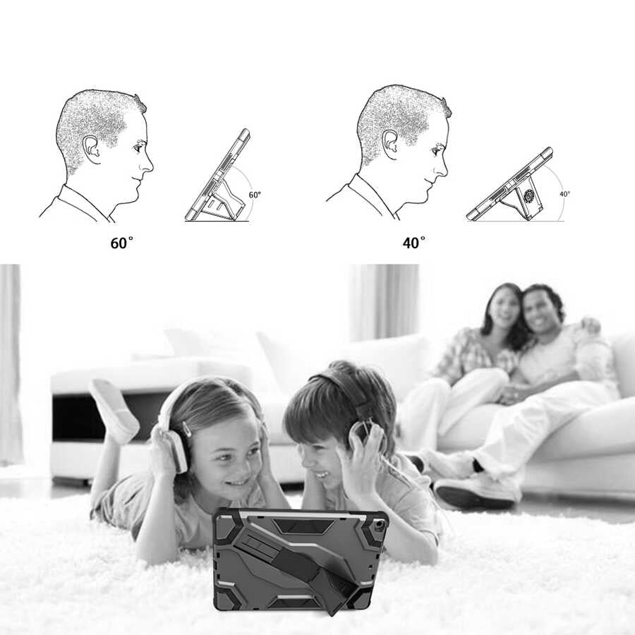 Apple iPad 9.7 2018 (6.Nesil) Zore Defens Tablet Silikon Siyah