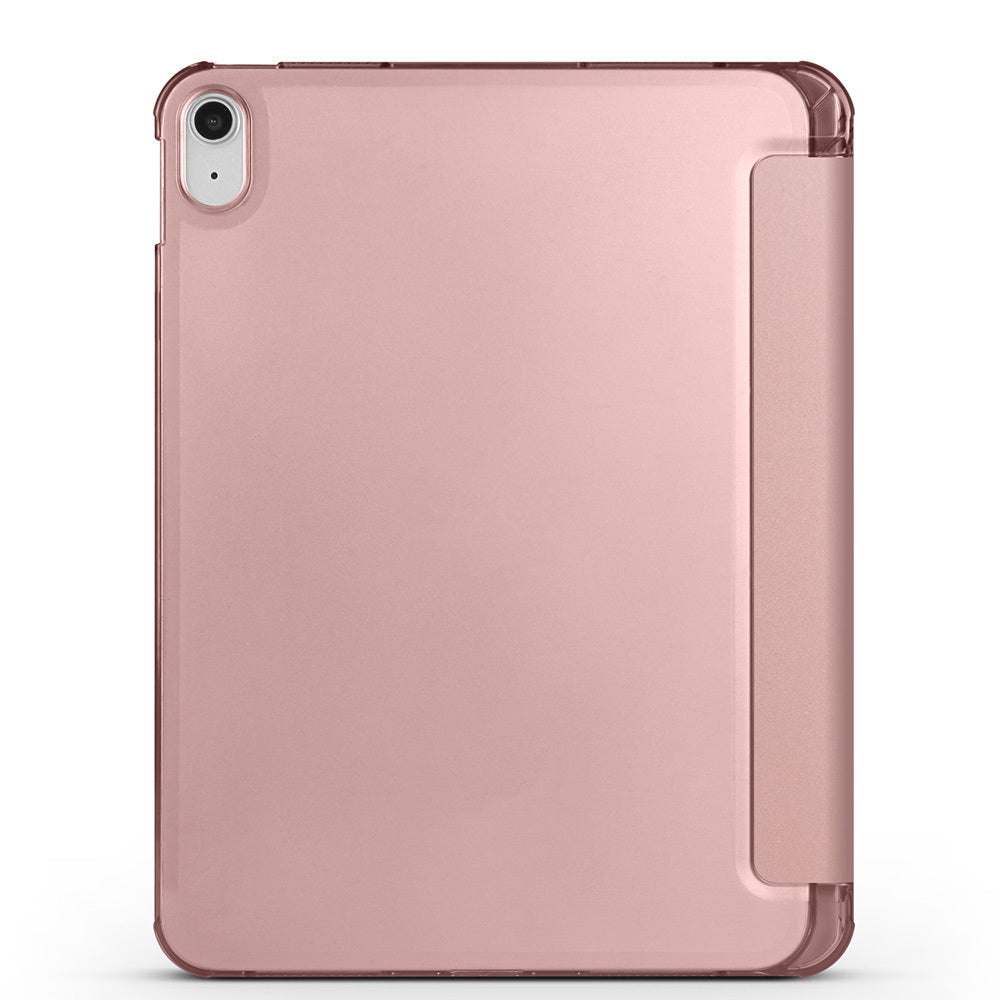 Apple iPad Air 10.9 2022 (10.Nesil) Zore Smart Cover Kalem Bölmeli Standlı 1-1 Kılıf Koyu Pembe
