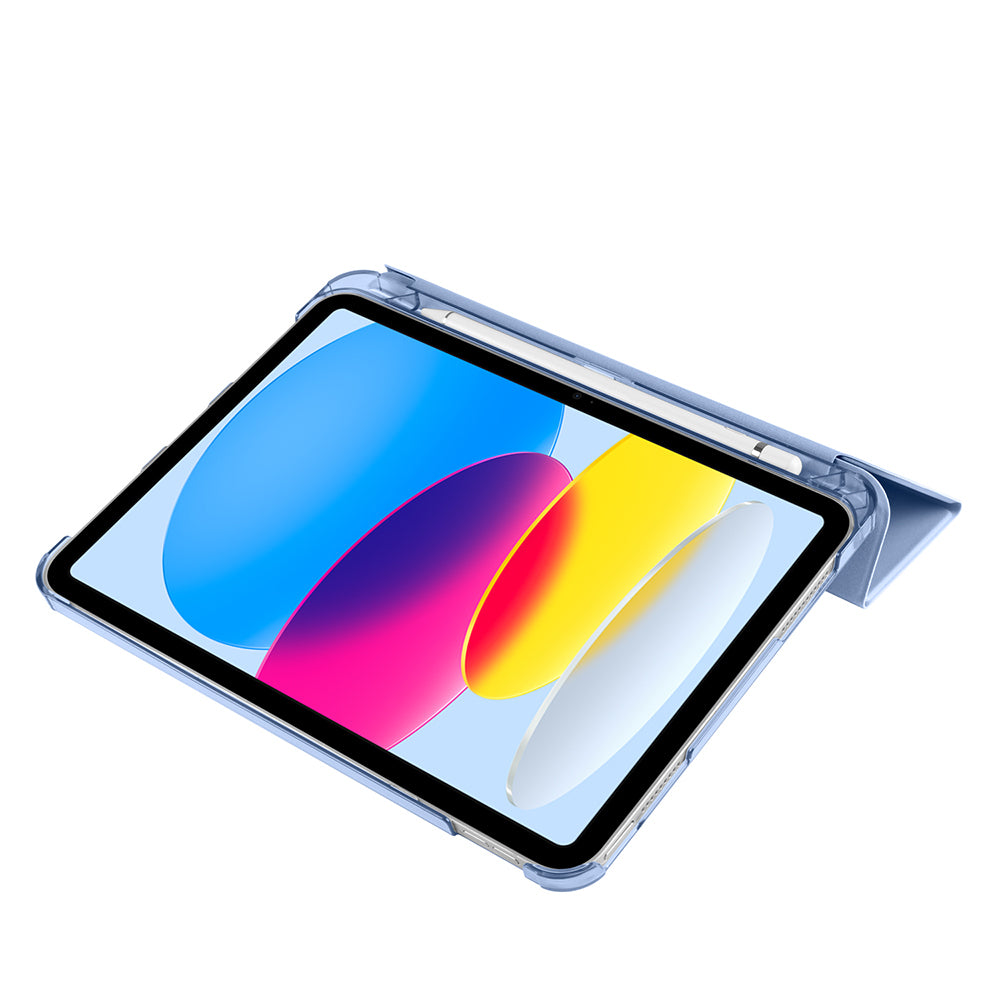 Apple iPad Air 10.9 2022 (10.Nesil) Zore Smart Cover Kalem Bölmeli Standlı 1-1 Kılıf Gri