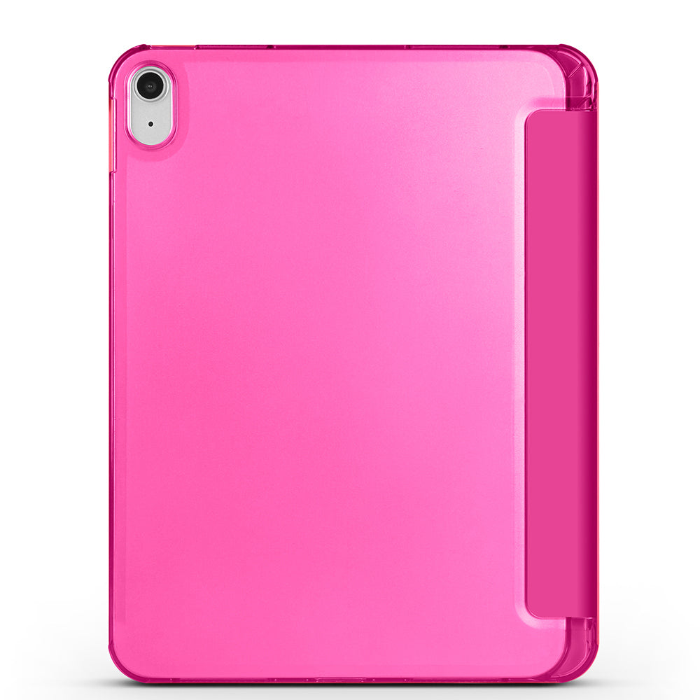 Apple iPad Air 10.9 2022 (10.Nesil) Zore Smart Cover Kalem Bölmeli Standlı 1-1 Kılıf Koyu Pembe