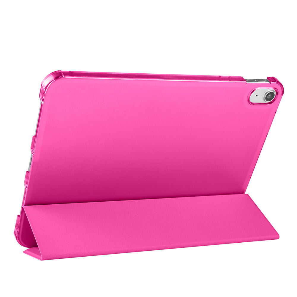 Apple iPad Air 10.9 2022 (10.Nesil) Zore Smart Cover Kalem Bölmeli Standlı 1-1 Kılıf Koyu Pembe