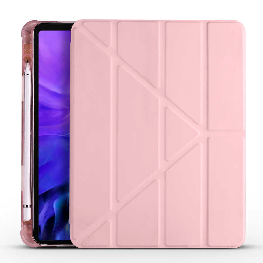 Apple iPad Air 10.9 2022 (5.Nesil) Kılıf Zore Tri Folding Kalem Bölmeli Standlı Kılıf