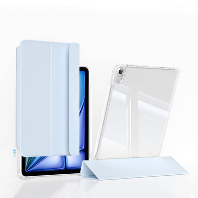Apple iPad Air 13 2025 M3 Kılıf Magnetik Ayrılabilen Airbagli Zore Sliding Tablet Kılıfı Mavi Açık