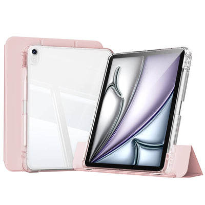 Apple iPad Air 13 2025 M3 Kılıf Magnetik Ayrılabilen Airbagli Zore Sliding Tablet Kılıfı Pembe