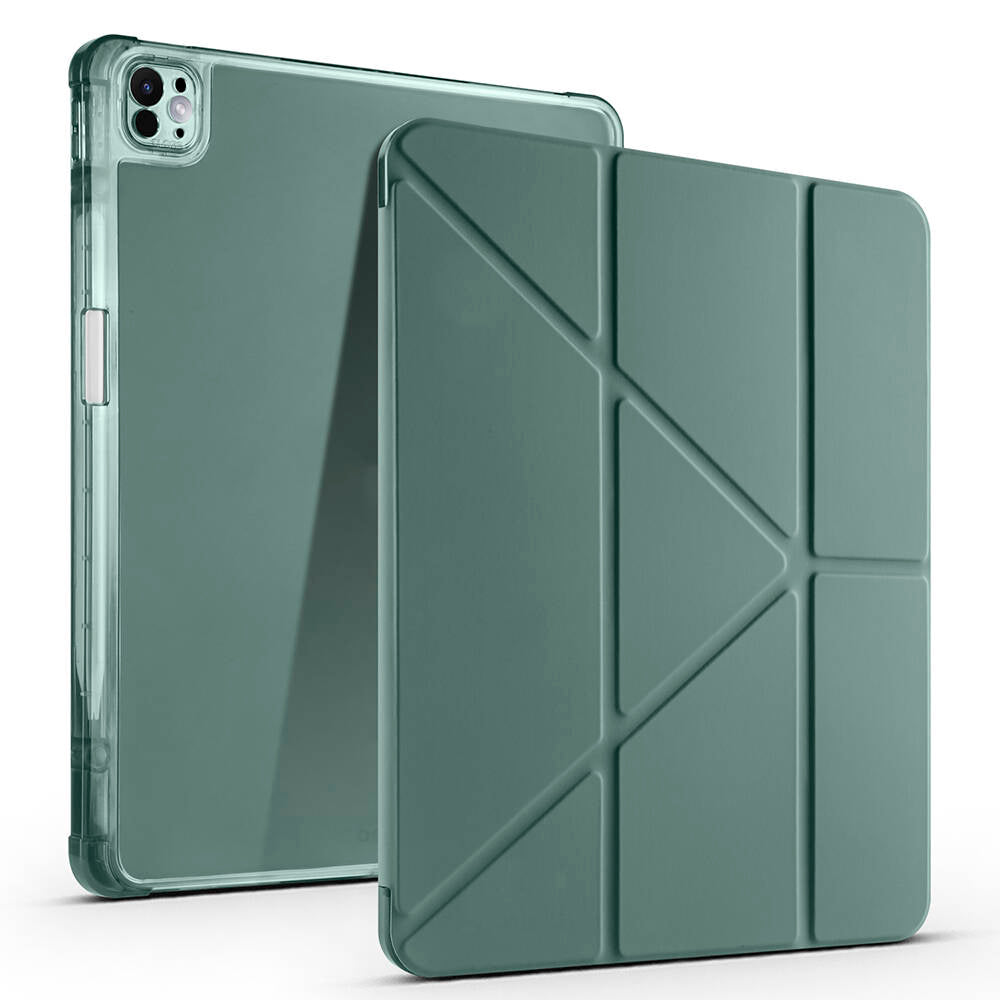Apple iPad Air 13 2025 M3 Kılıf Zore Tri Folding Kalem Bölmeli Standlı Kılıf Kırmızı