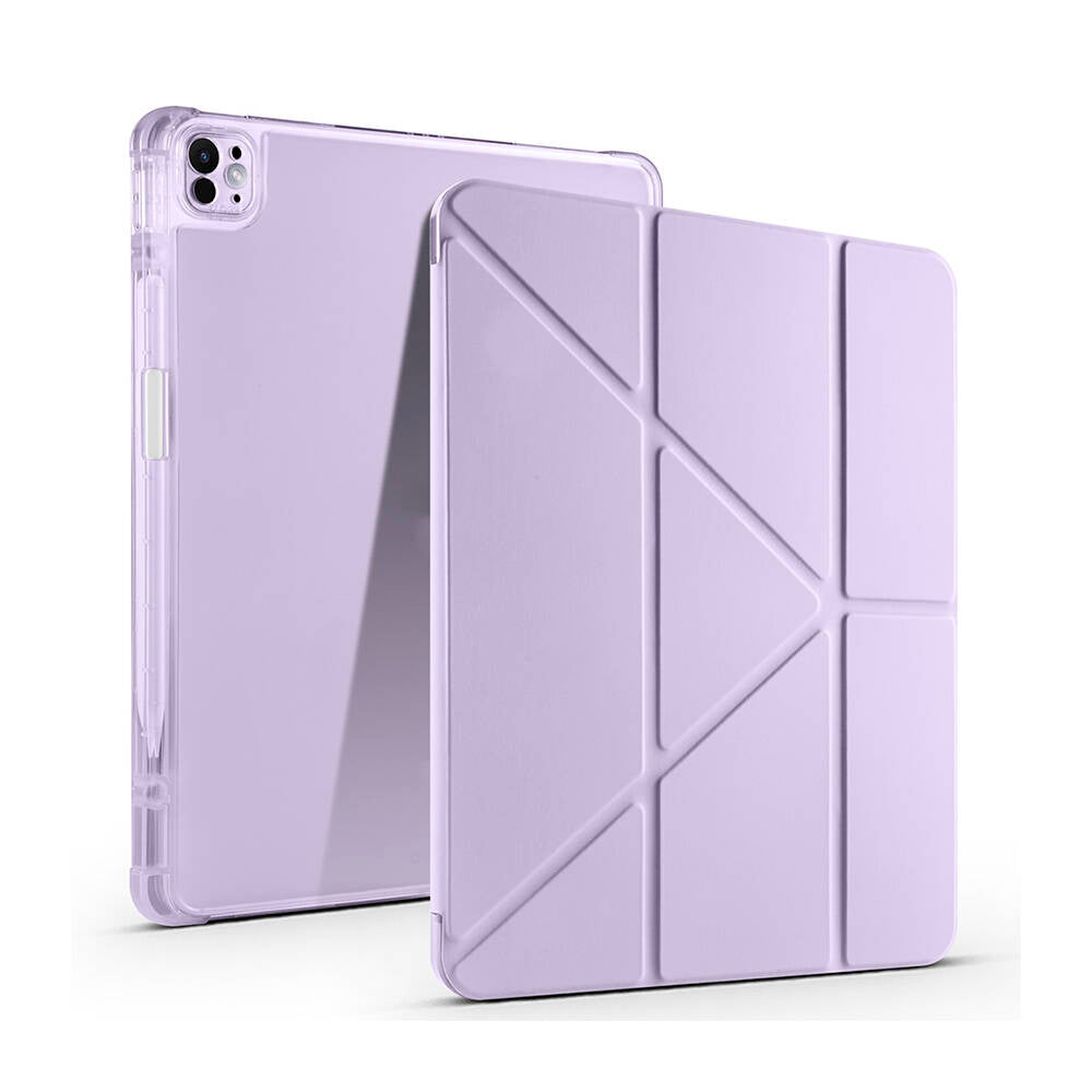Apple iPad Air 13 2025 M3 Kılıf Zore Tri Folding Kalem Bölmeli Standlı Kılıf Lila