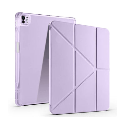 Apple iPad Air 13 2025 M3 Kılıf Zore Tri Folding Kalem Bölmeli Standlı Kılıf Lila