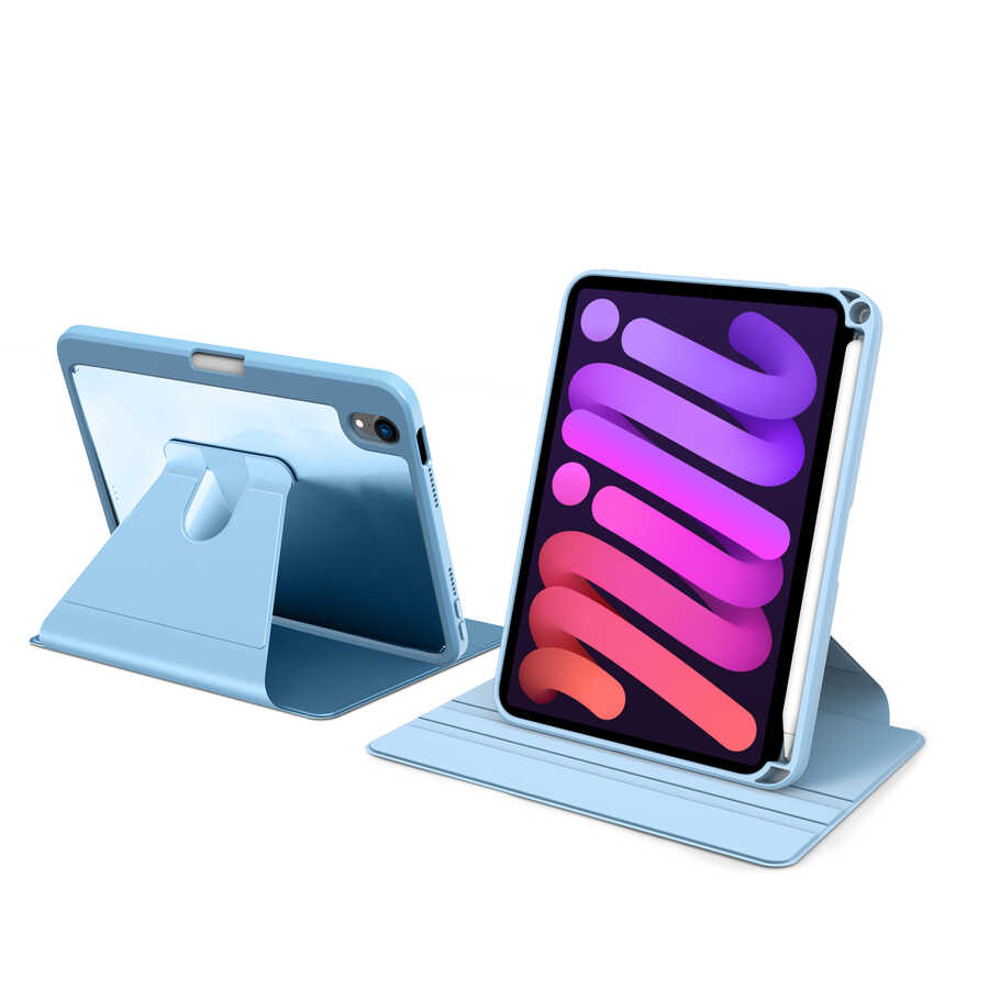 Apple iPad Mini 2021 (6.Nesil) Kılıf Zore Nayn Dönebilen Standlı Kılıf Pembe