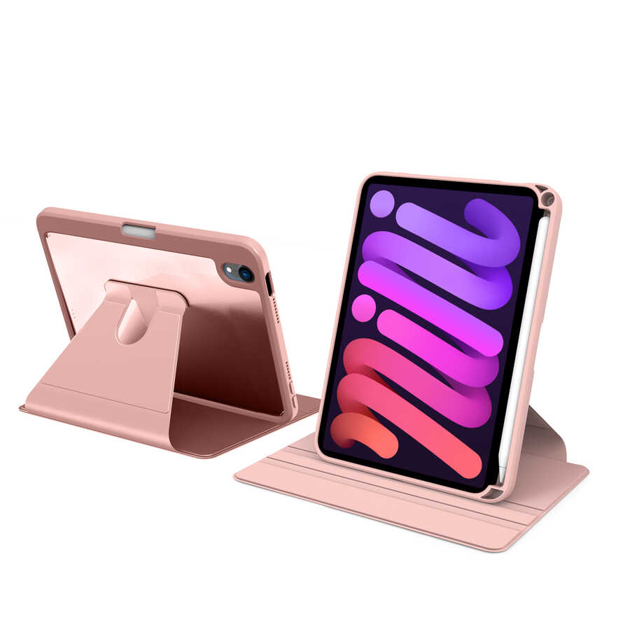 Apple iPad Mini 2021 (6.Nesil) Kılıf Zore Nayn Dönebilen Standlı Kılıf Koyu Yeşil