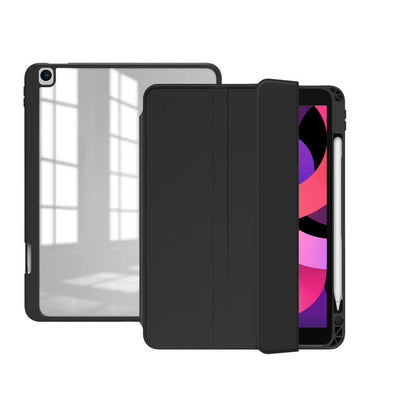 Apple iPad Pro 10.5 (7.Nesil) Kılıf Zore Nort Arkası Şeffaf Standlı Kılıf Siyah
