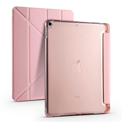 Apple iPad Pro 10.5 (7.Nesil) Kılıf Zore Tri Folding Kalem Bölmeli Standlı Kılıf Gri