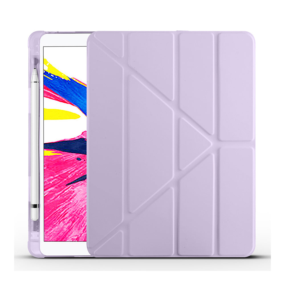 Apple iPad Pro 10.5 (7.Nesil) Kılıf Zore Tri Folding Kalem Bölmeli Standlı Kılıf Mor