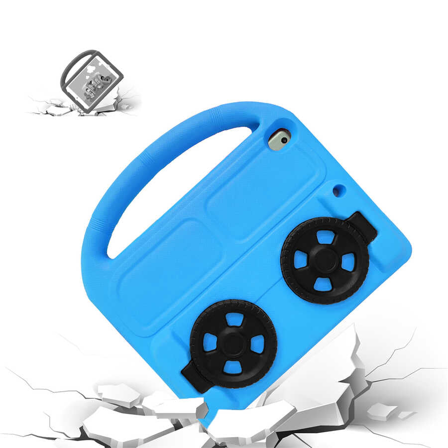 Apple iPad Pro 10.5 (7.Nesil) Zore Wheel Car Tekerlek Standlı Tablet Eva Silikon Kılıf Yeşil