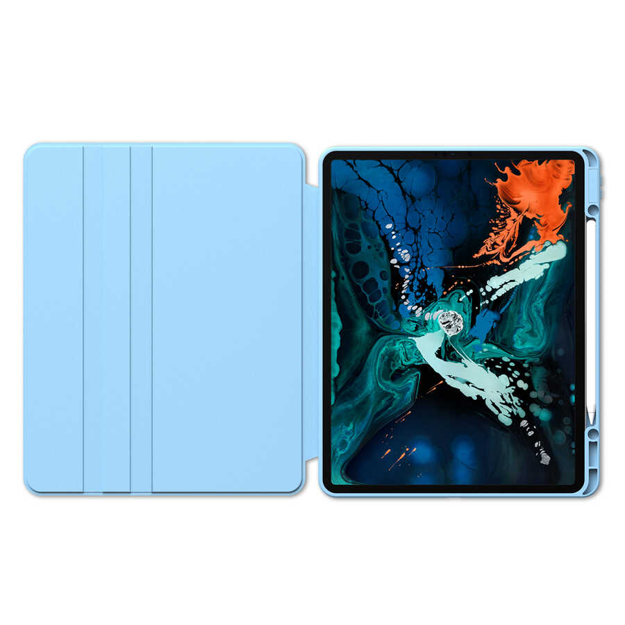 Apple iPad Pro 11 2020 (2.Nesil) Kılıf Zore Nayn Dönebilen Standlı Kılıf Mavi Açık