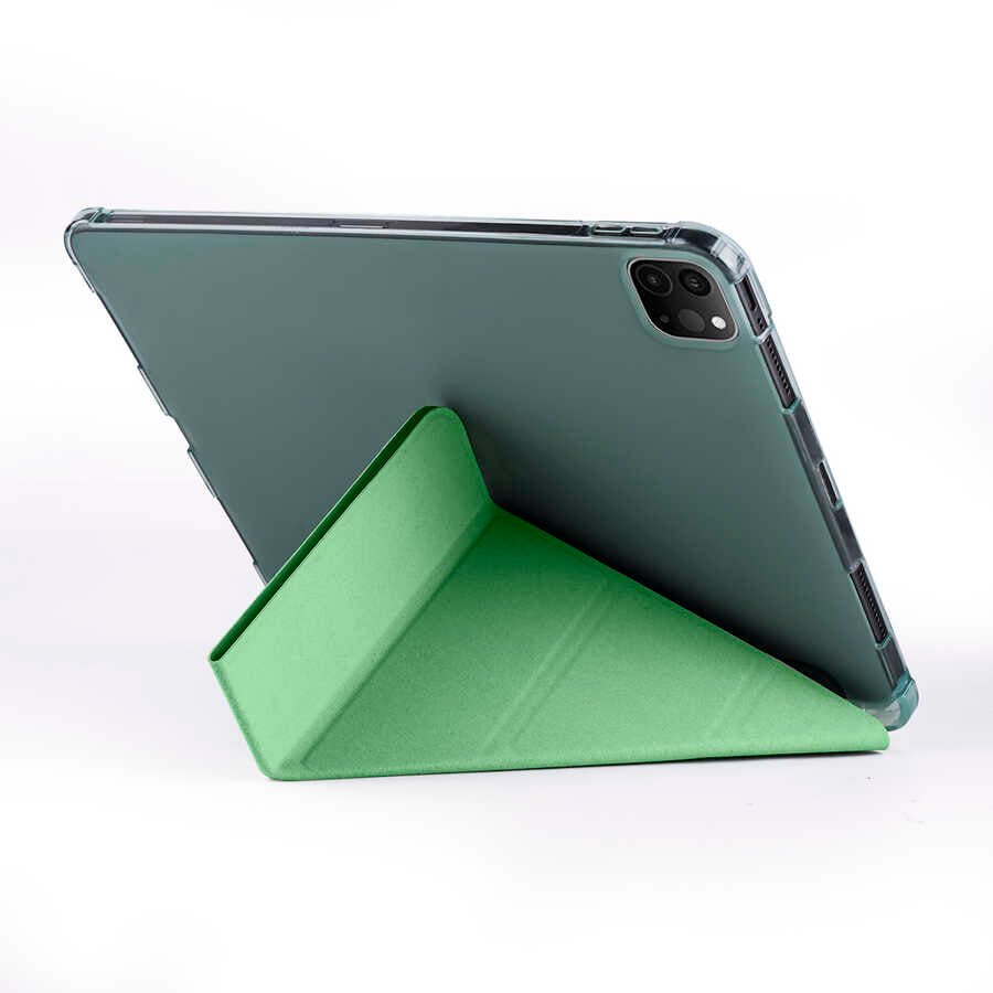 Apple iPad Pro 11 2020 (2.Nesil) Kılıf Zore Tri Folding Kalem Bölmeli Standlı Kılıf Mavi