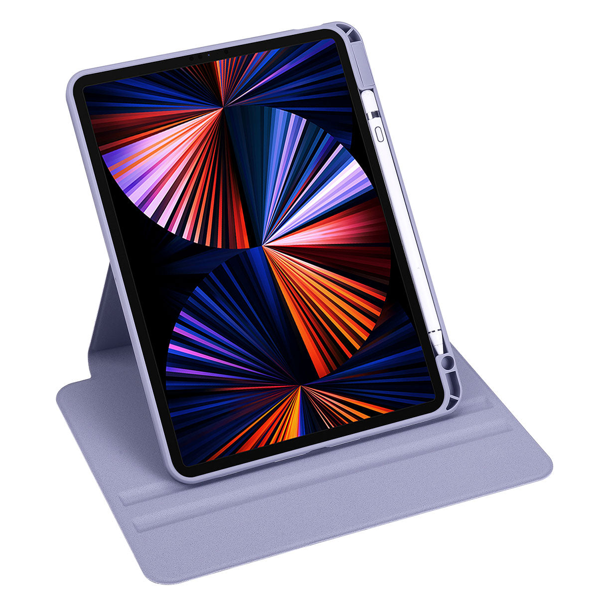 Apple iPad Pro 11 2021 (3.Nesil) Kılıf Zore Termik Kalem Bölmeli Dönebilen Standlı Kılıf Lila