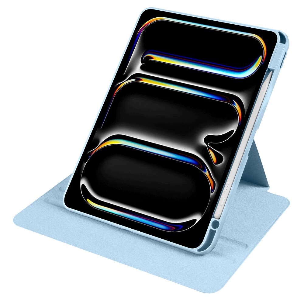 Apple iPad Pro 11 2024 Kılıf Zore Termik Kalem Bölmeli Dönebilen Standlı Kılıf Lacivert
