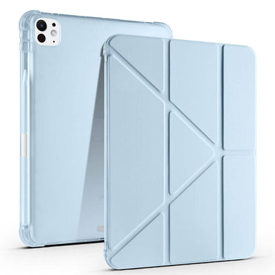 Apple iPad Pro 11 2024 Kılıf Zore Tri Folding Kalem Bölmeli Standlı Kılıf Koyu Yeşil
