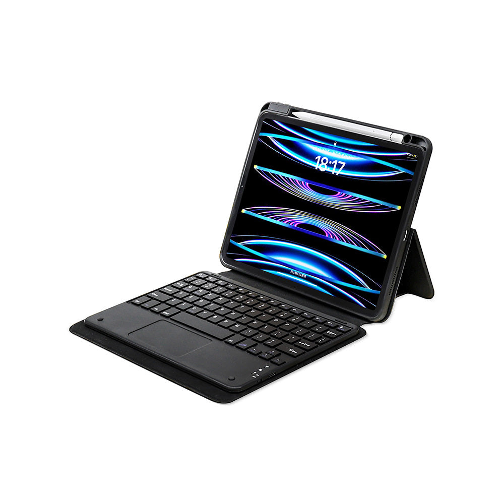 Apple iPad Pro 11 2024 Zore Border Keyboard Bluetooh Bağlantılı Standlı Klavyeli Tablet Kılıfı Siyah