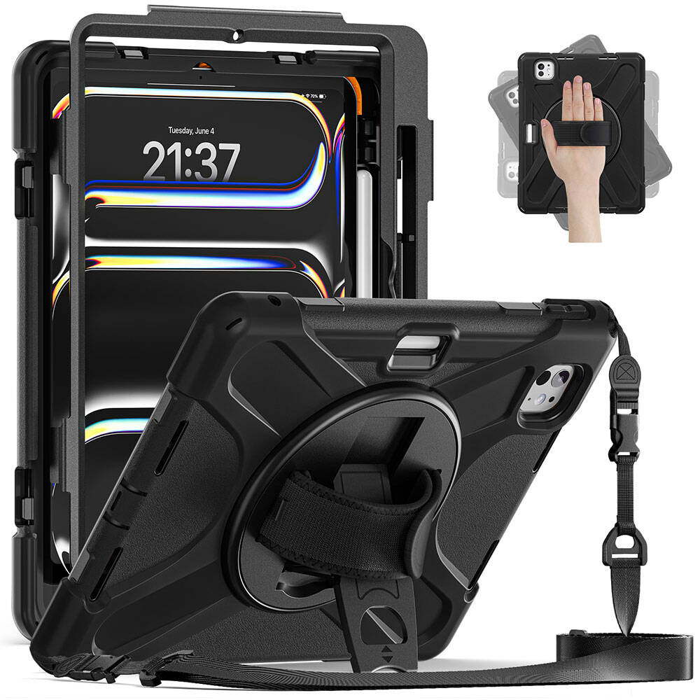 Apple iPad Pro 11 2024 Zore Defender Tablet Silikon Siyah