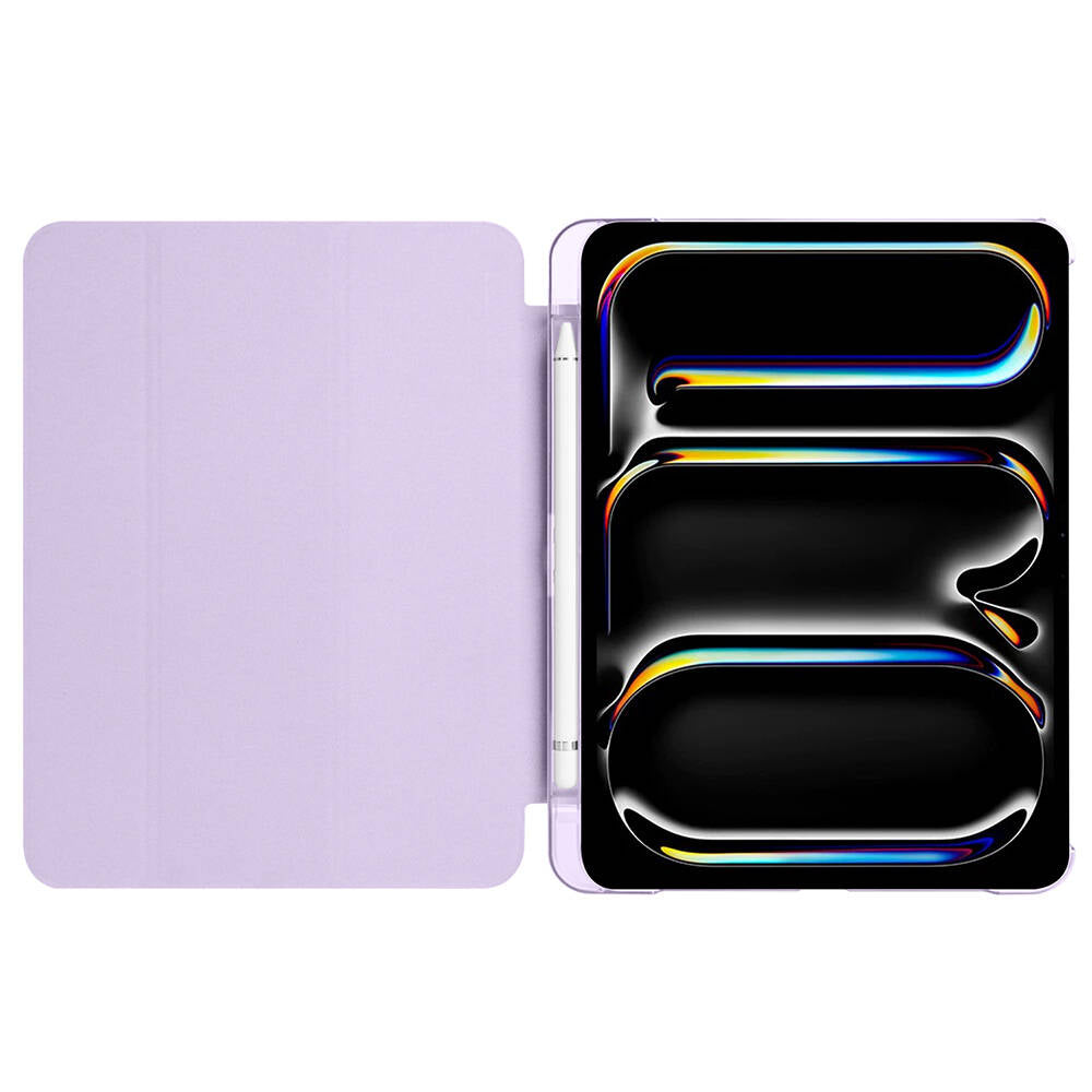 Apple iPad Pro 11 2024 Zore Smart Cover Kalem Bölmeli Standlı 1-1 Kılıf Rose Gold