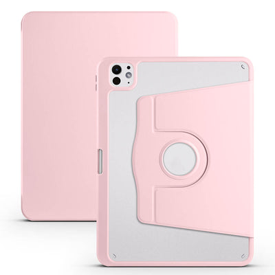 Apple iPad Pro 11 2025 M5 Kılıf Zore Termik Kalem Bölmeli Dönebilen Standlı Kılıf Pembe