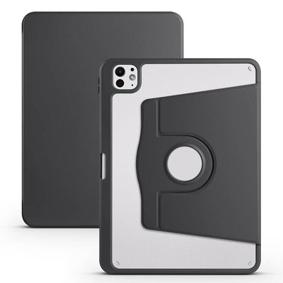 Apple iPad Pro 11 2025 M5 Kılıf Zore Termik Kalem Bölmeli Dönebilen Standlı Kılıf Lavendery Gray