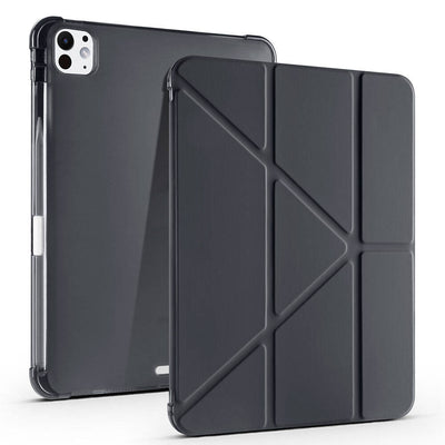 Apple iPad Pro 11 2025 M5 Kılıf Zore Tri Folding Kalem Bölmeli Standlı Kılıf Siyah