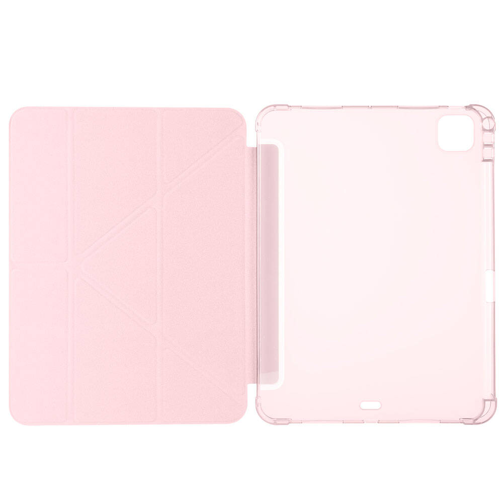 Apple iPad Pro 11 2025 M5 Kılıf Zore Tri Folding Kalem Bölmeli Standlı Kılıf Rose Gold