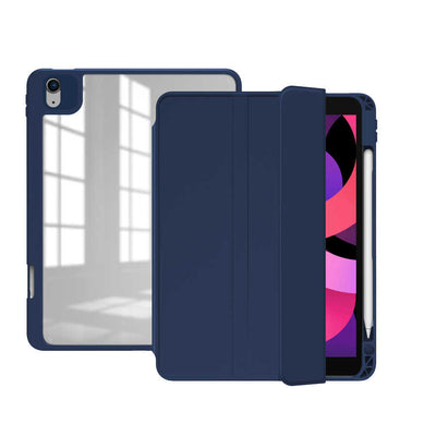 Apple iPad Pro 12.9 2018 (3.Nesil) Kılıf Zore Nort Arkası Şeffaf Standlı Kılıf Lacivert