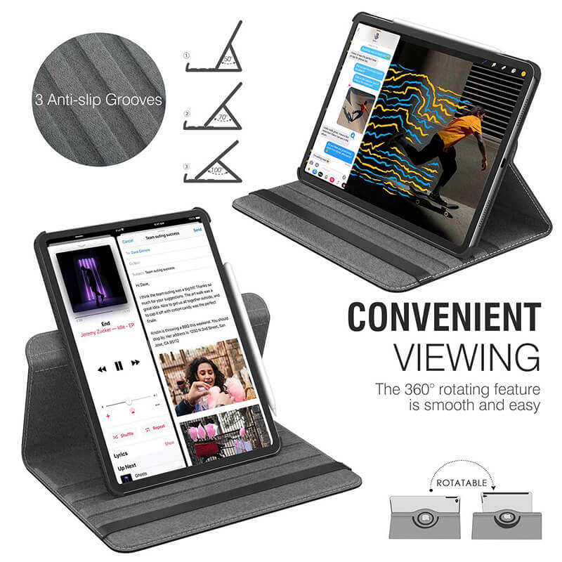 Apple iPad Pro 12.9 2018 (3.Nesil) Zore Dönebilen Standlı Kılıf Lacivert