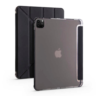 Apple iPad Pro 12.9 2020 (4.Nesil) Kılıf Zore Tri Folding Kalem Bölmeli Standlı Kılıf Rose Gold